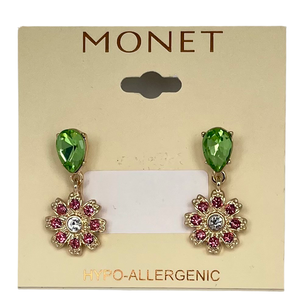 A Pair of Monet Flower Earrings for Pierced Ears