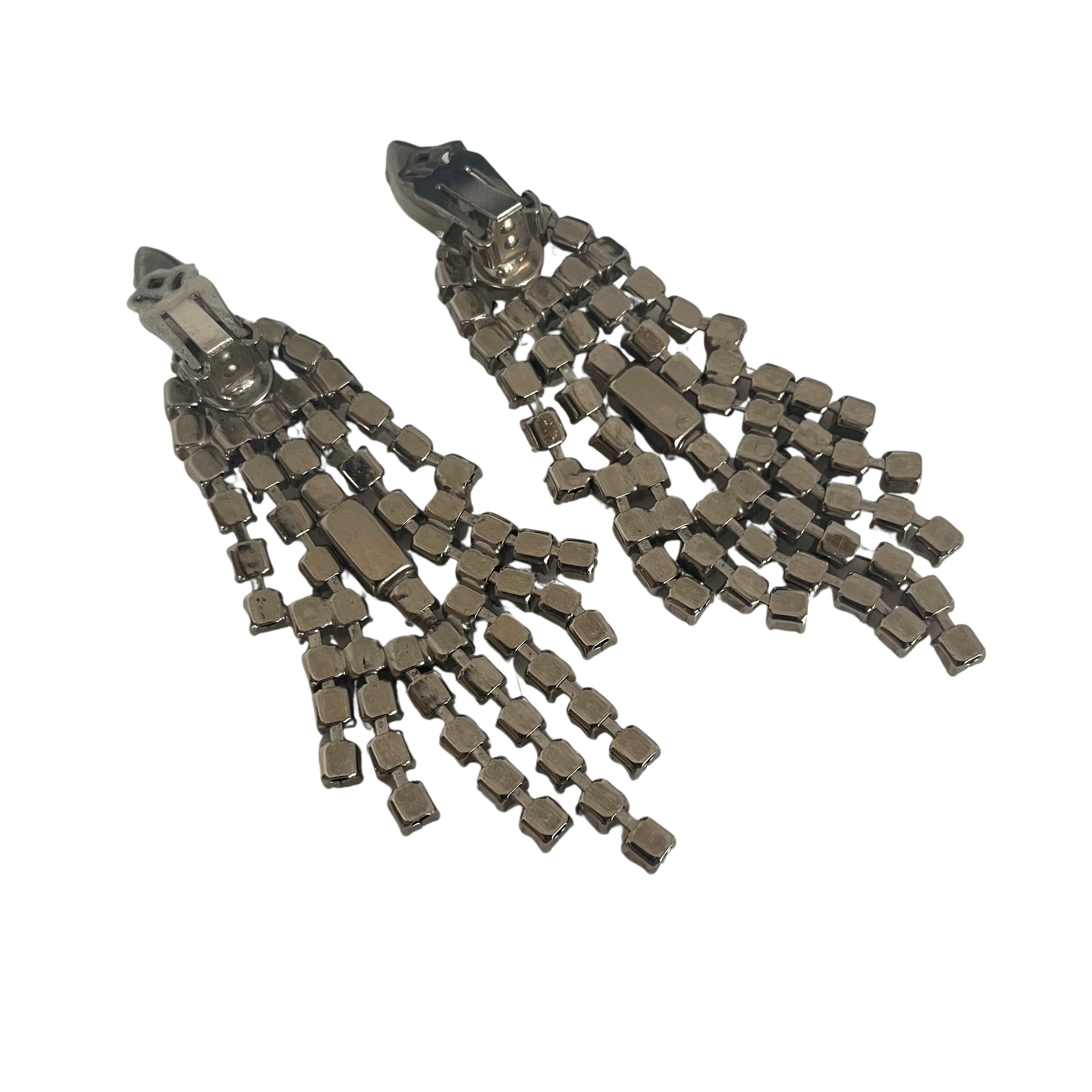 A Pair of Vintage Mid Century Statement Chandelier Clip On Earrings