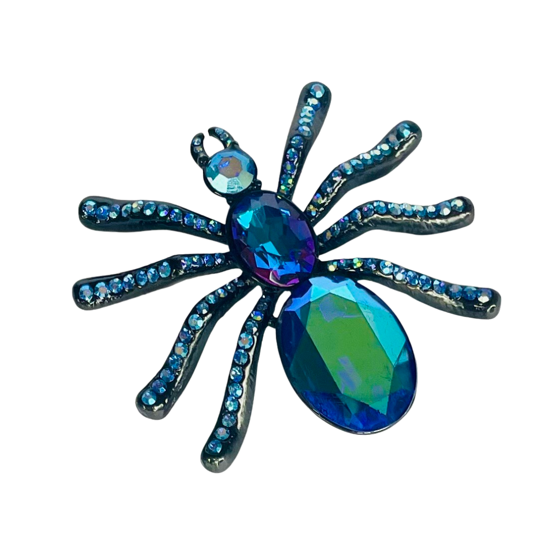 Butler & Wilson Aurora Borealis Crystal Spider Brooch