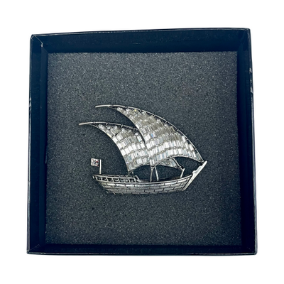 Vintage Butler & Wilson Silver-Tone Sail Boat Brooch