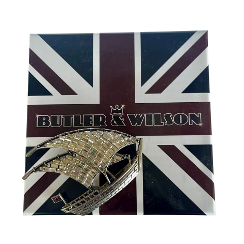 Vintage Butler & Wilson Silver-Tone Sail Boat Brooch