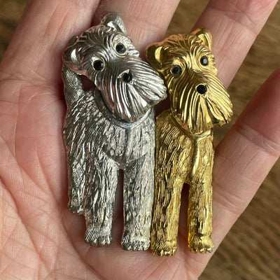 Rare, Vintage Butler & Wilson Nodding Dogs Brooch