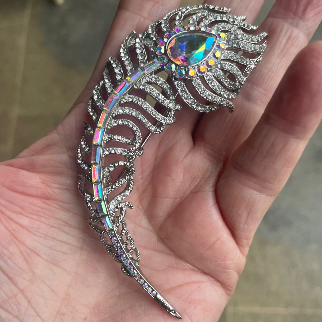 Butler & Wilson Silver Tone Feather Brooch