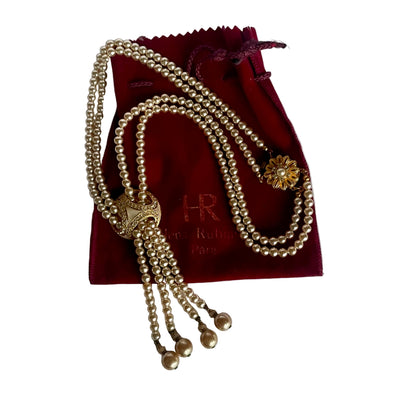 Pearl necklace with decorative elements with Helena Rubinstein pouch