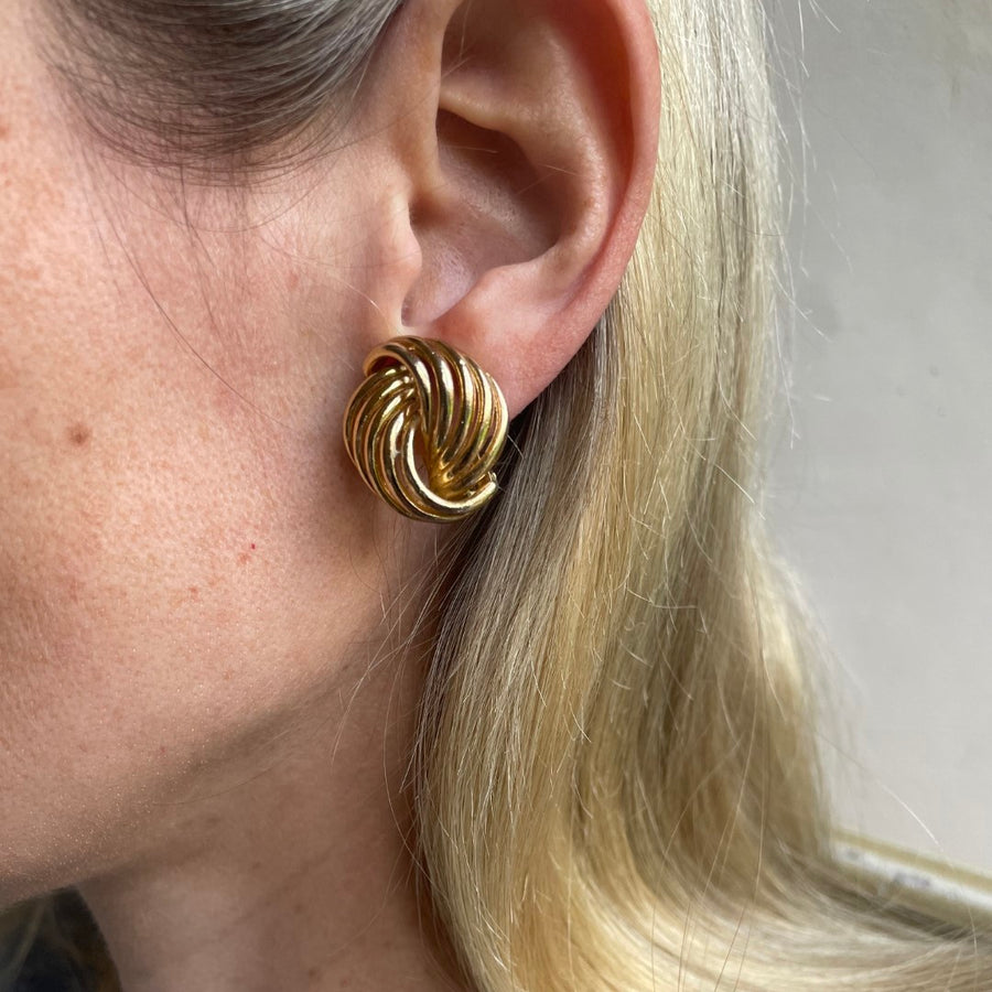 Vintage Christian Dior Classic Knot Clip Earrings