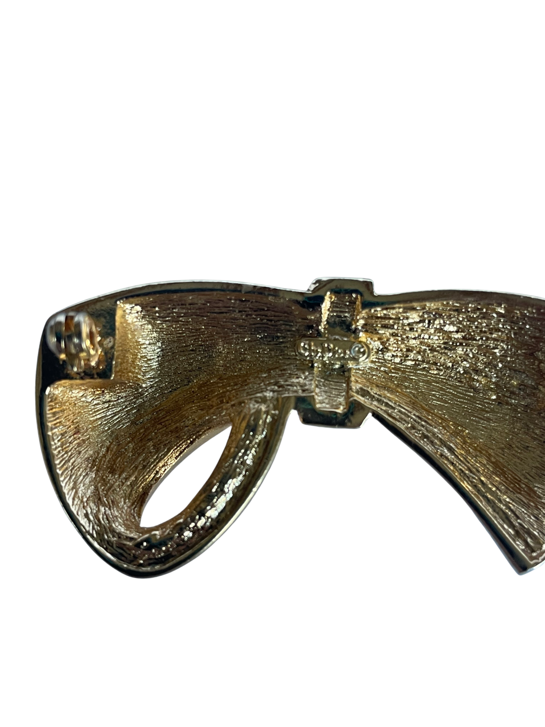 Vintage Christian Dior Gold-Plated Ribbon Bow Brooch, 1980s