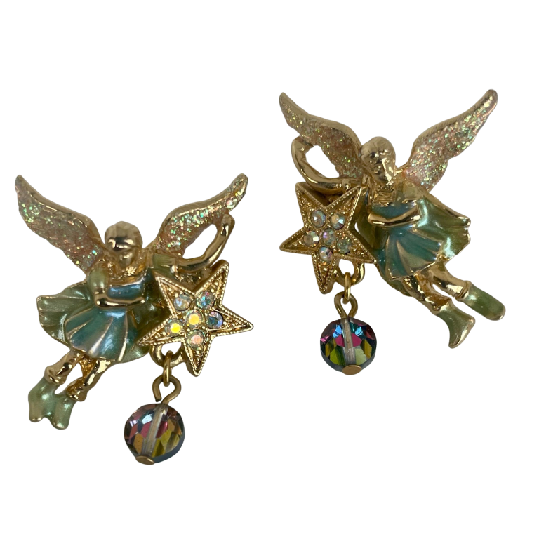 A Vintage Pair of Kirks Folly Angel Stud Earrings