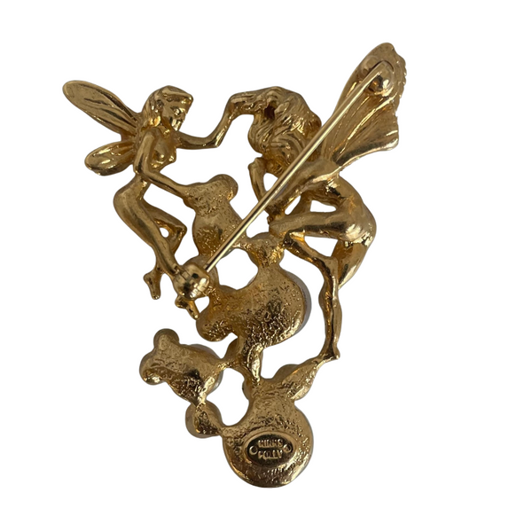 Broche Ancienne Kirks Folly Angel - Chérubin Dans Sa Boîte D'origine, Occasion (portée Une Fois)