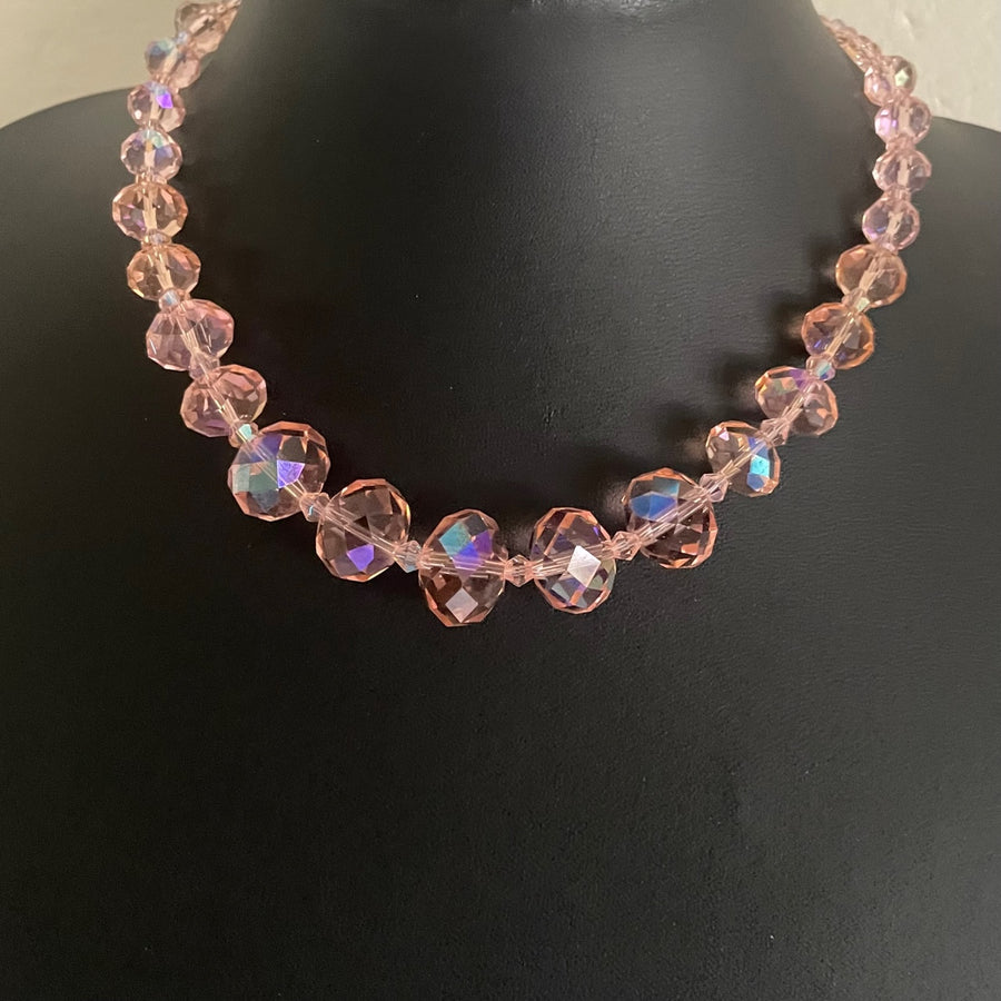 A Vintage Kirks Folly Pink Crystal Necklace