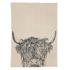 Linen Tea Towel, Highland Cow