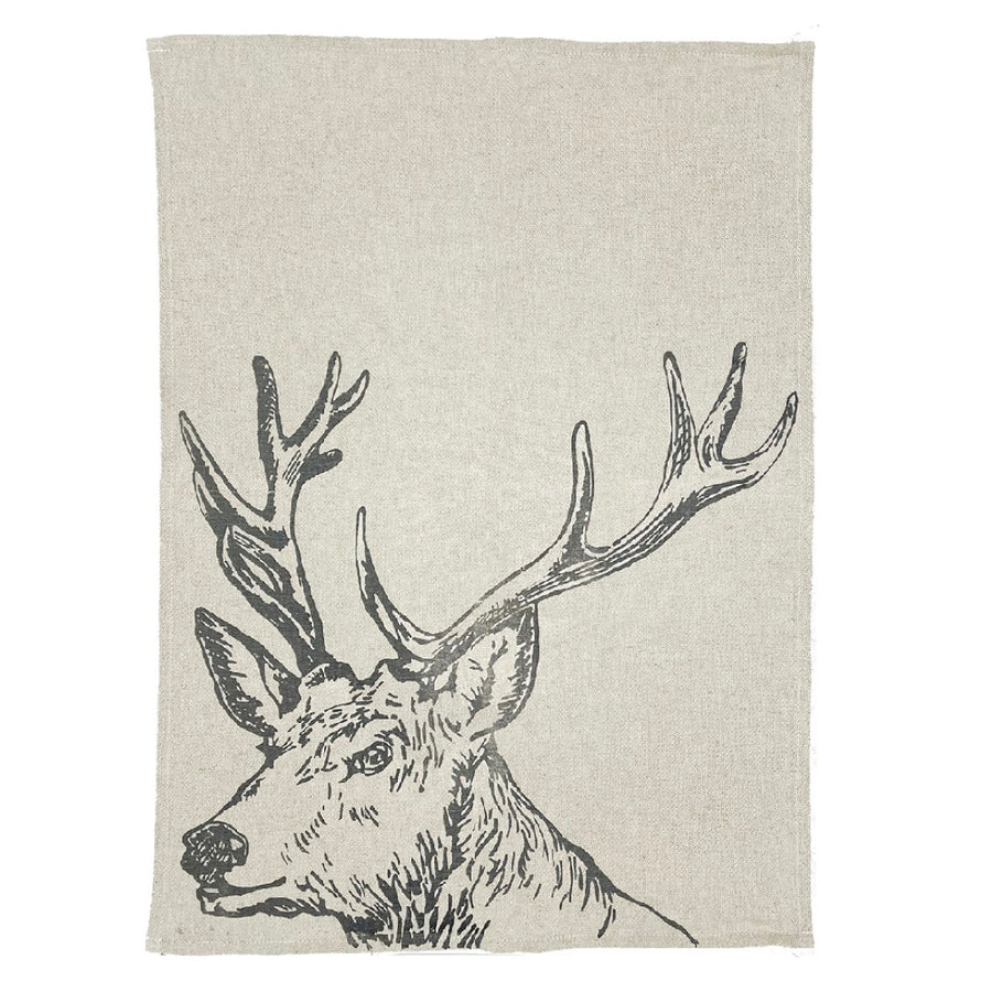 Linen Tea Towel, Stag