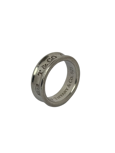 Pre-loved Tiffany & Co. 1837 sterling silver ring with concave band engraved with T&CO 1837