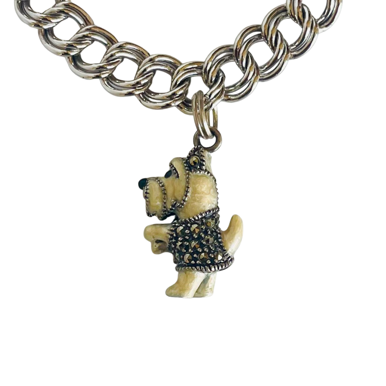 Vintage Sterling Silver Bracelet with Scottish Terrier Charm