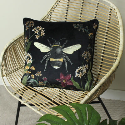 Midnight Garden Bee Cushion