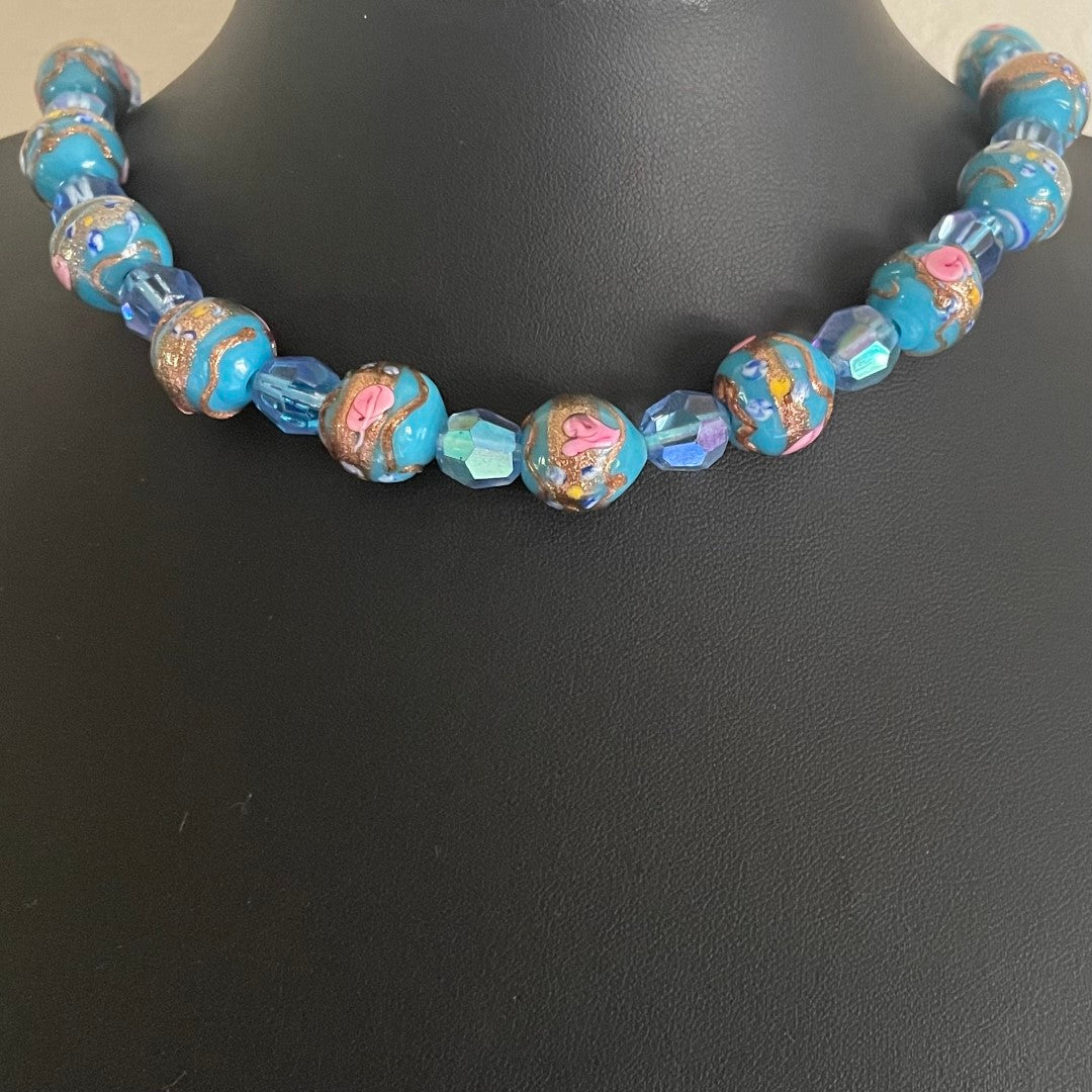 Vintage Mid-Century Venetian Murano Glass 'Wedding Cake' Necklace