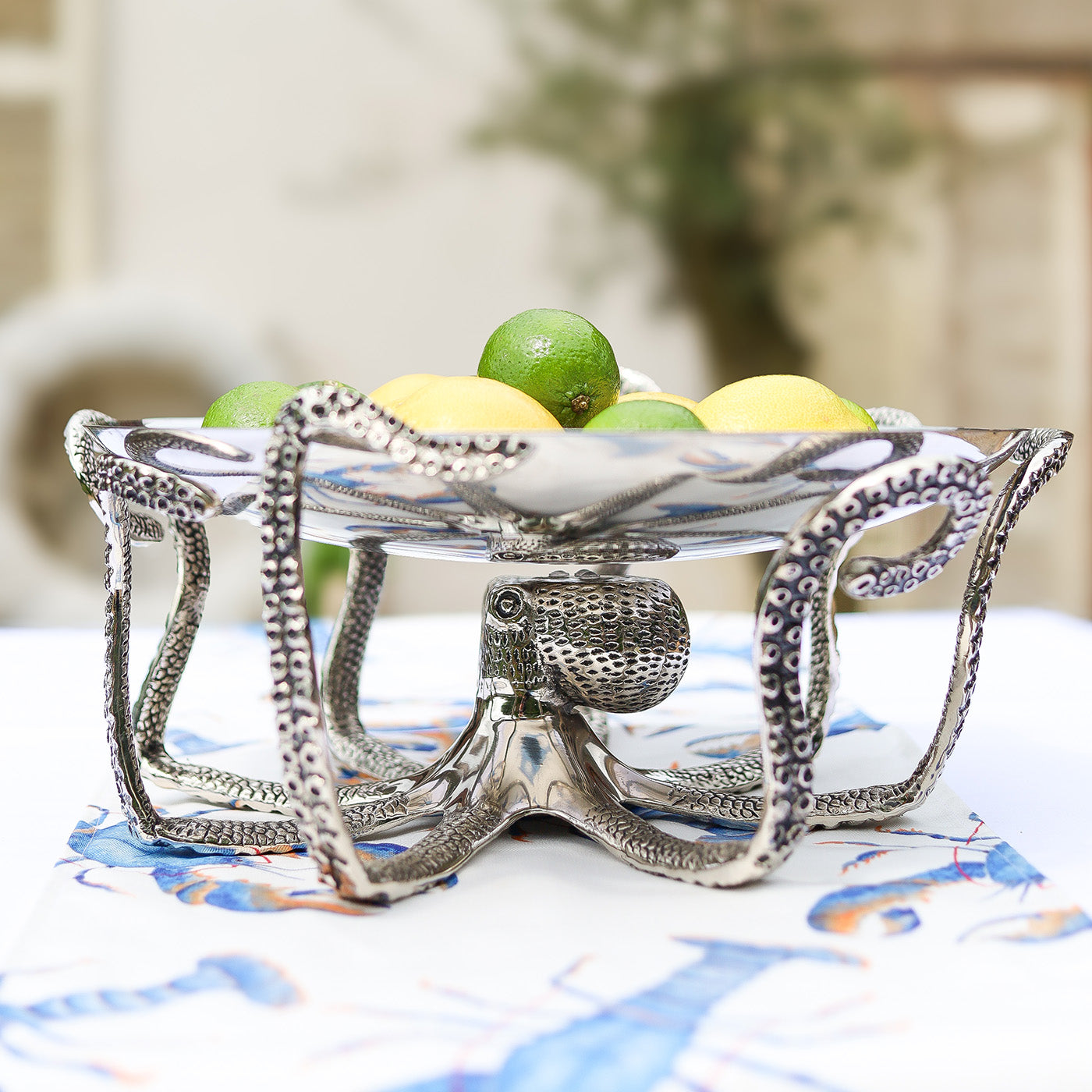 Shell Serving Platter with Octopus Stand
