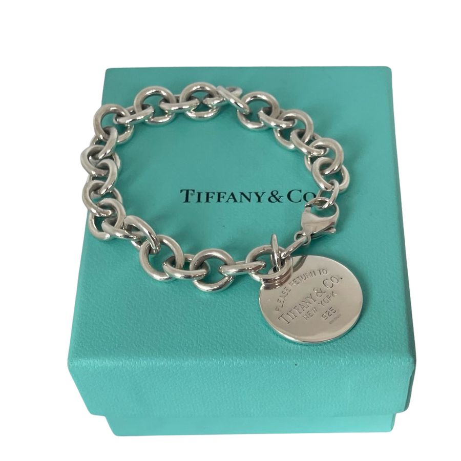 A Tiffany & Co. Vintage Round Tag Return to Tiffany Silver Bracelet