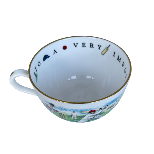 A Vintage Royal Worcester Cricket Cup and Saucer