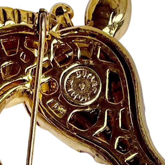 Vintage Butler & Wilson Crystal and Enamel Giraffe Head Brooch