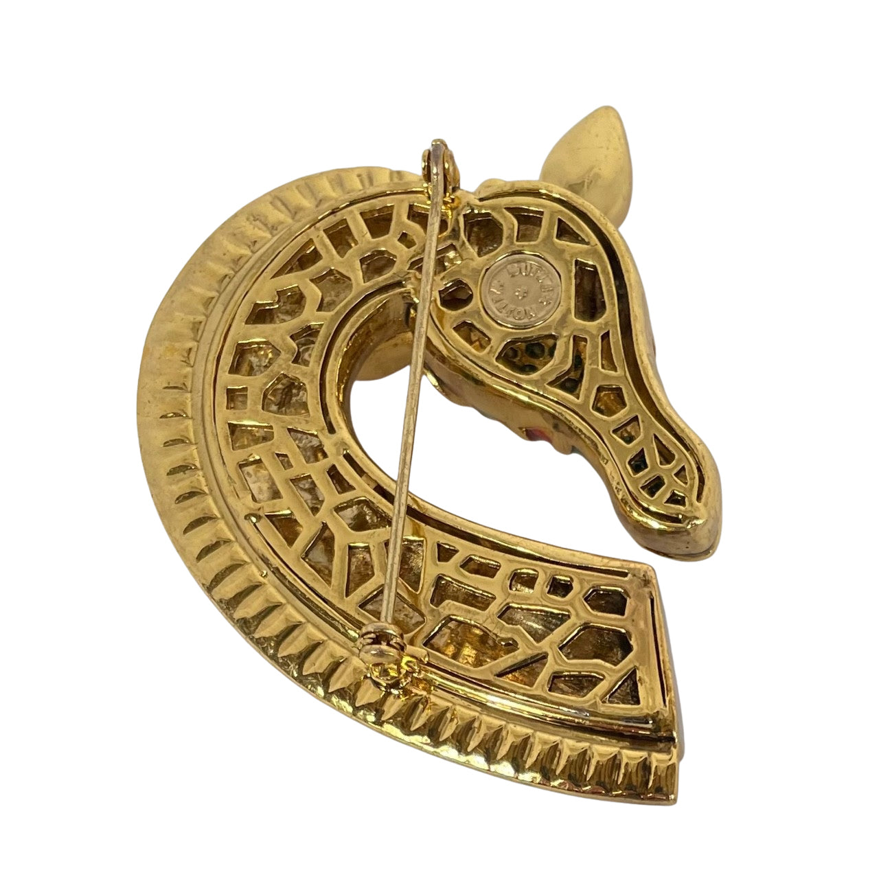 Vintage Butler & Wilson Crystal and Enamel Giraffe Head Brooch
