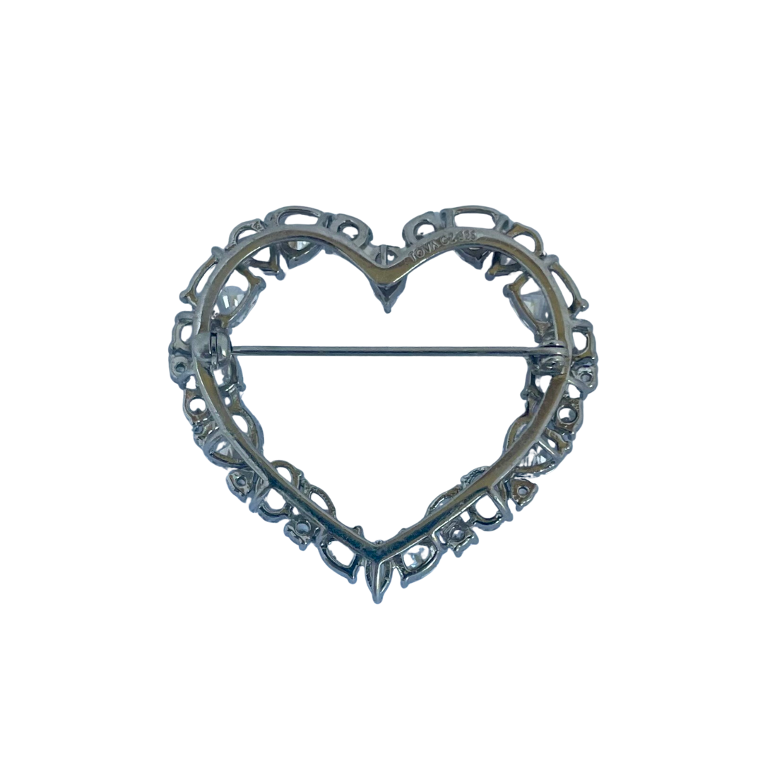 Sterling Silver Heart Brooch