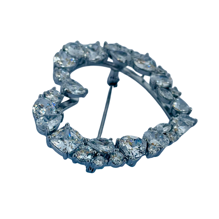 Sterling Silver Heart Brooch