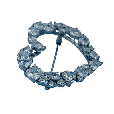 Sterling Silver Heart Brooch