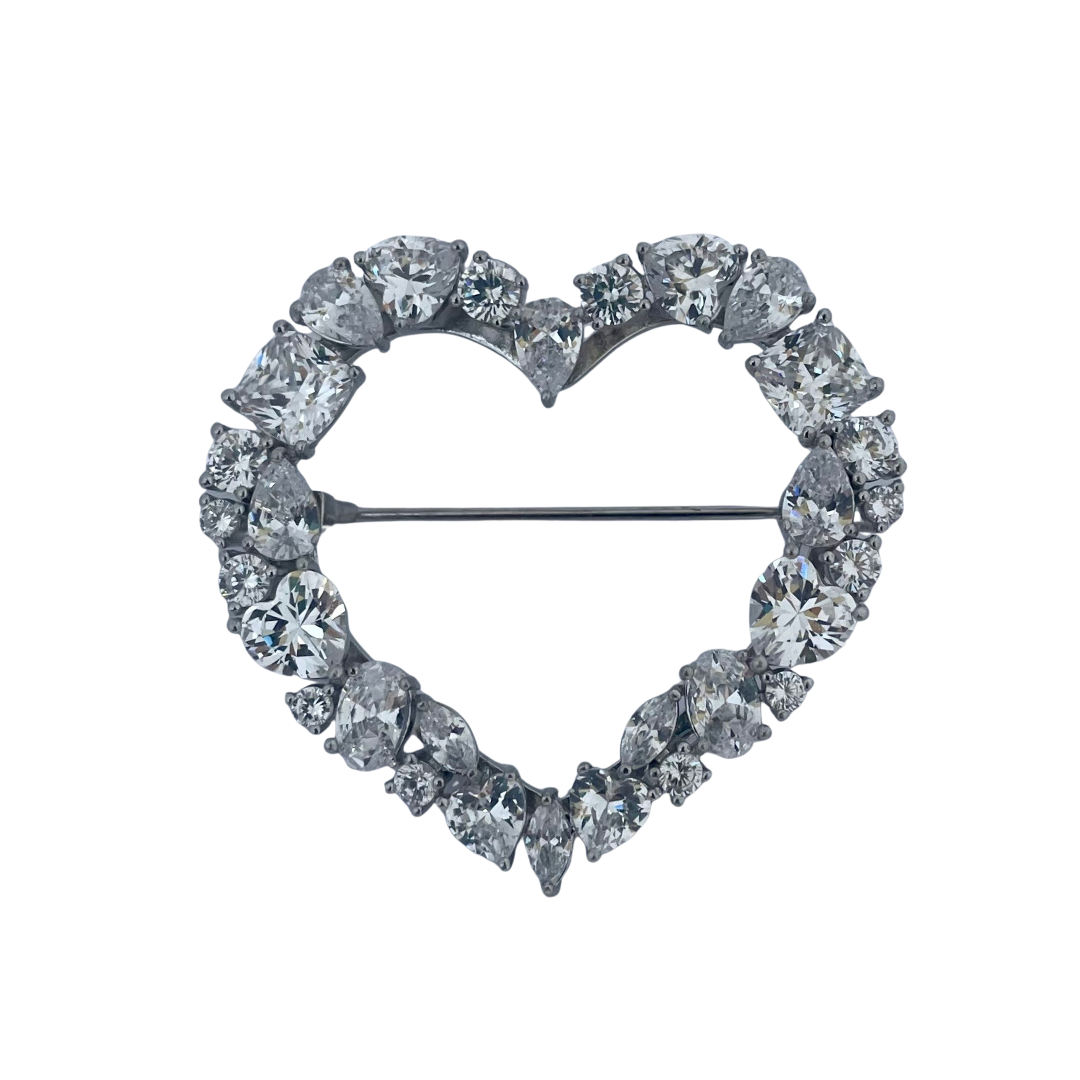 Sterling Silver Heart Brooch