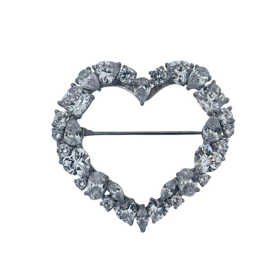 Sterling Silver Heart Brooch