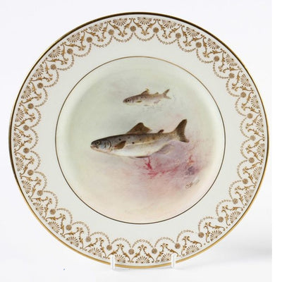 An Antique Royal Doulton Salmon Plate for Tiffany & Co.