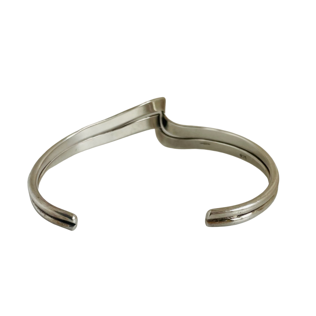 A Sterling Silver Double Wave Bracelet