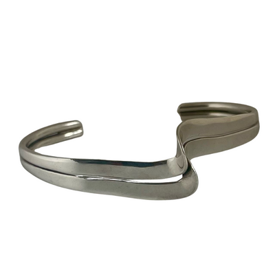 A Sterling Silver Double Wave Bracelet