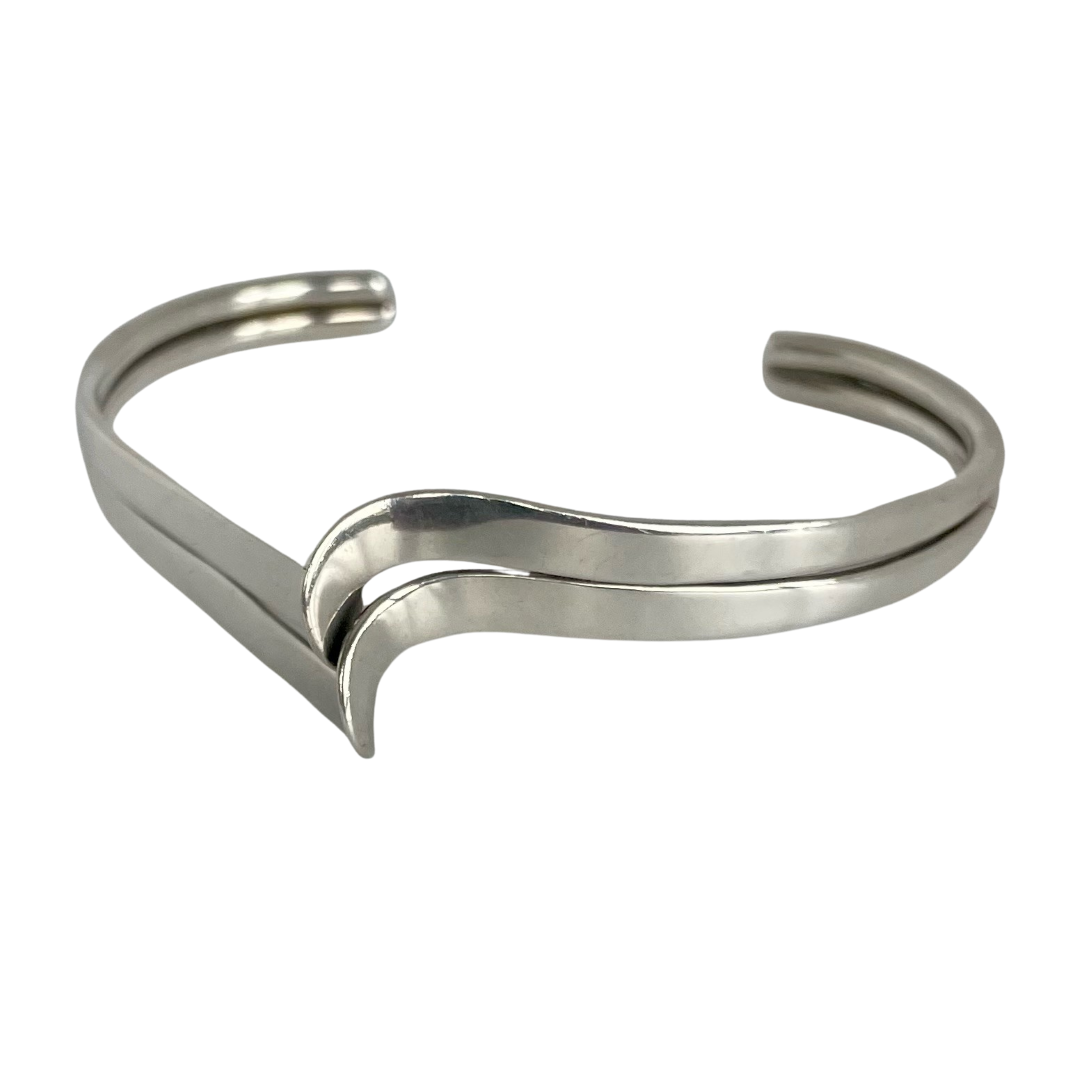 A Sterling Silver Double Wave Bracelet