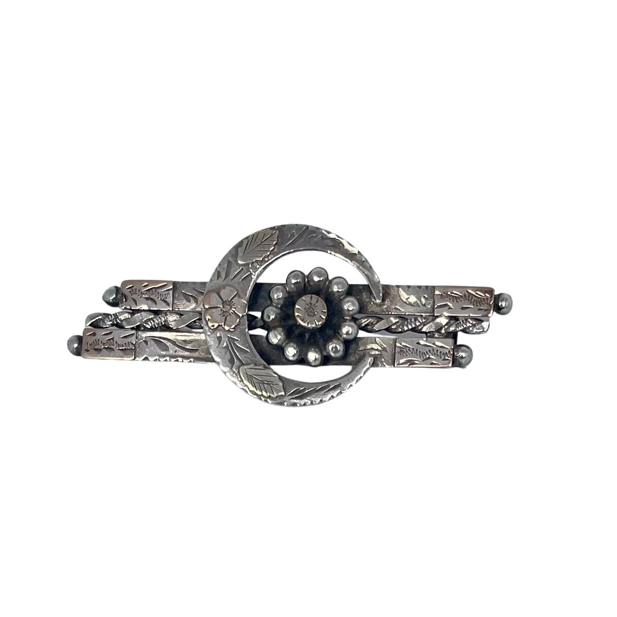 An Antique Silver Sweetheart Brooch / Stock Pin, 1898