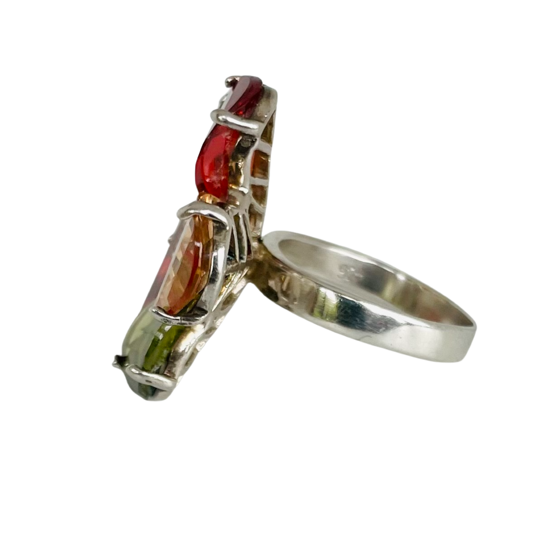 A Vintage Gem-set Flower Ring