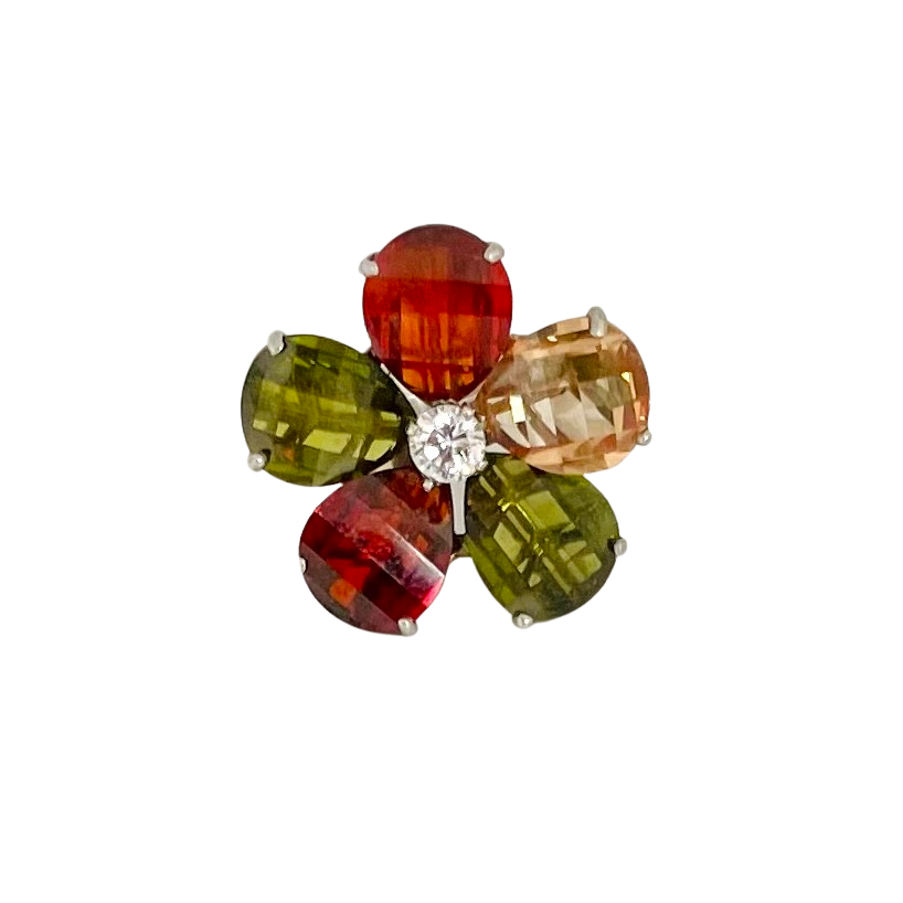 A Vintage Gem-set Flower Ring