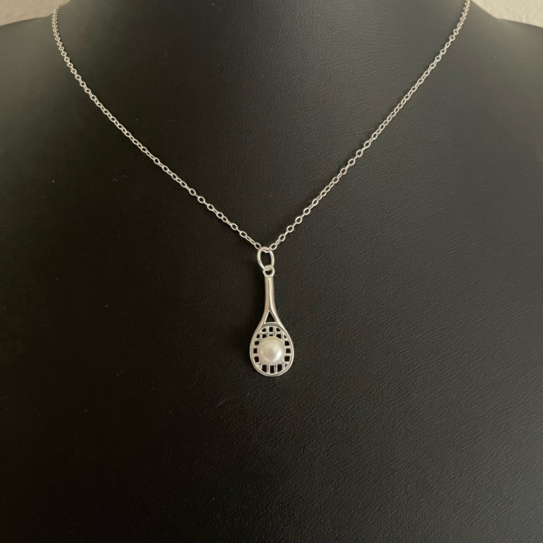 A Sterling Silver Tennis Racquet Necklace