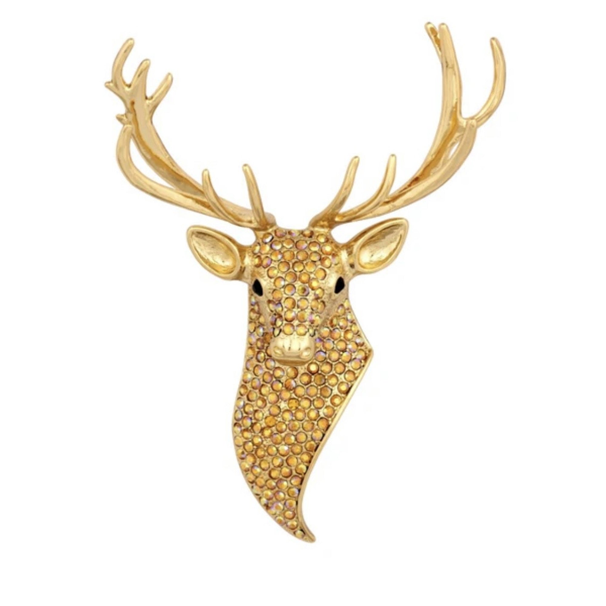 Butler & Wilson Golden Stag Head Brooch, 50th Anniversary Edition, Sealed in Original Box