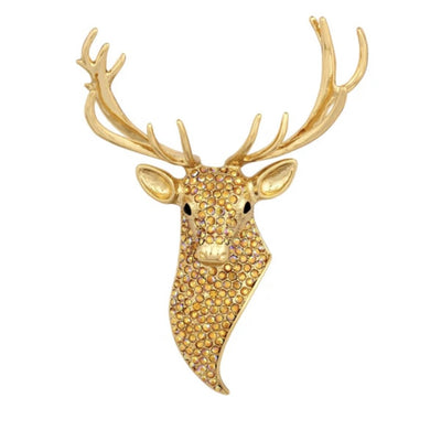 Butler & Wilson Golden Stag Head Brooch, 50th Anniversary Edition, Sealed in Original Box