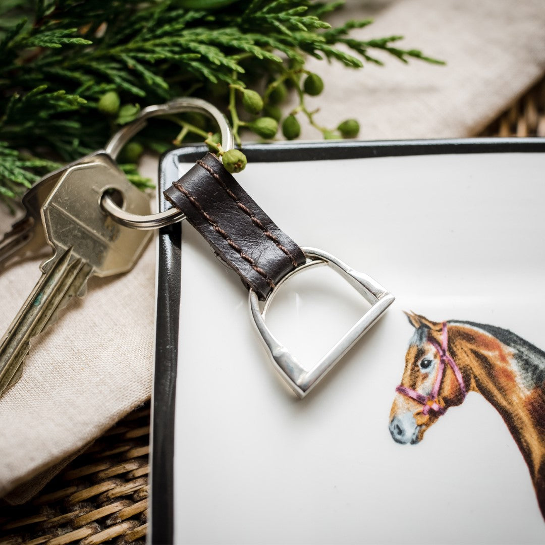 A Silver-Plated Stirrup Key Ring