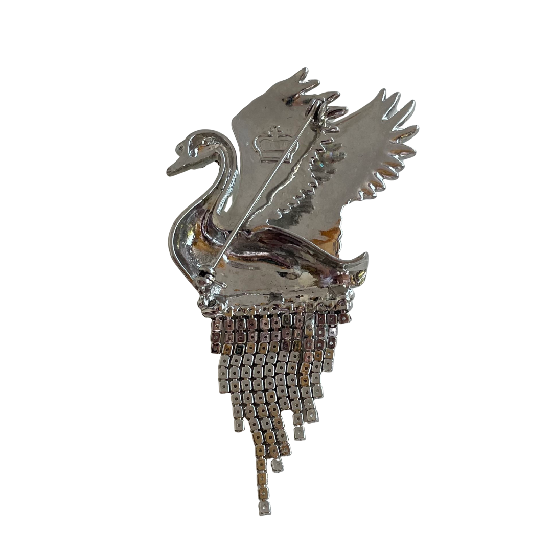 A Butler & Wilson Large Swan Brooch