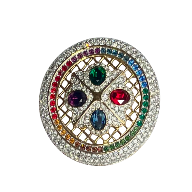 1994 Swarovski Jeweler's Collection Multicolour Crystal Brooch & Earrings Set - Unworn with Original Box