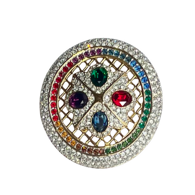 1994 Swarovski Jeweler's Collection Multicolour Crystal Brooch & Earrings Set - Unworn with Original Box