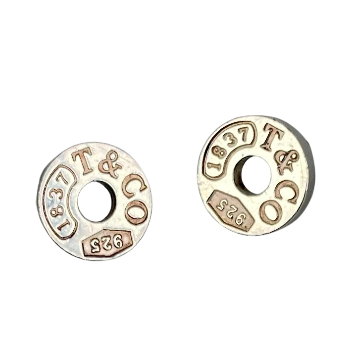 A pair of Tiffany 1837 Circle Vintage Silver Earrings