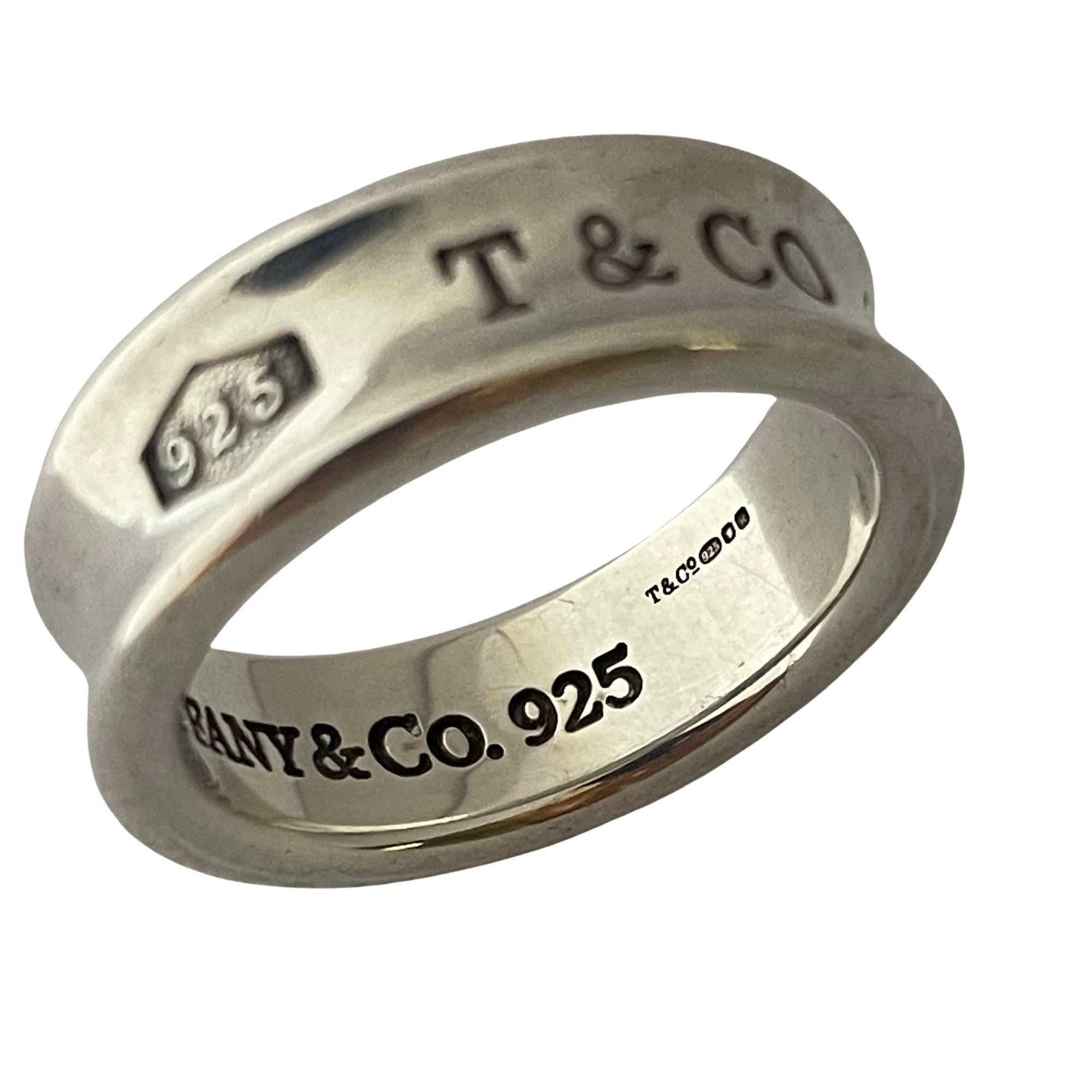 Vintage Tiffany & Co. 1837 Ring in 925 Sterling Silver, 7mm Size O