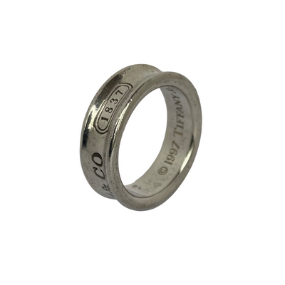 Interior of Tiffany & Co. 1837 925 silver ring showing © 1997 Tiffany & Co. hallmark