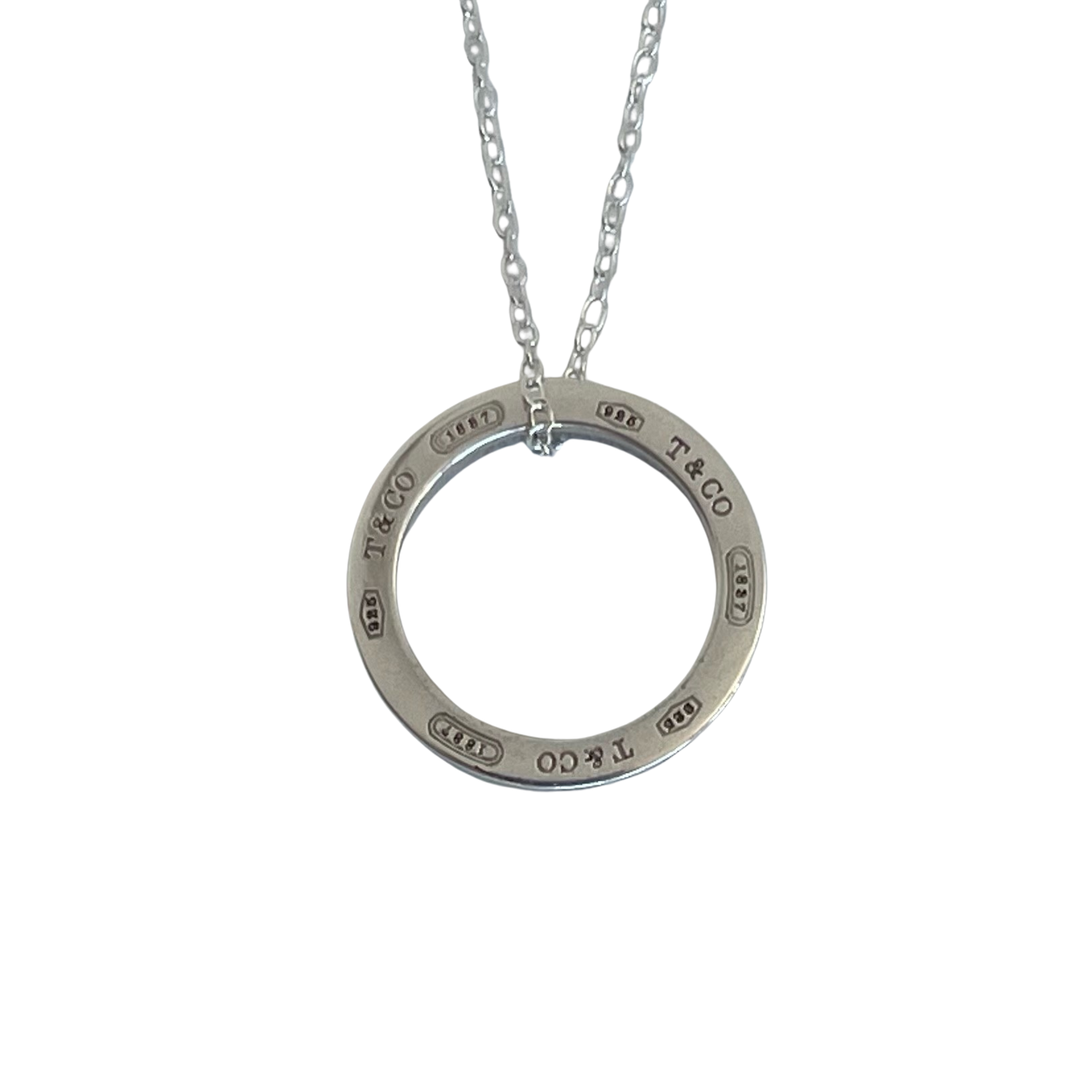 A Vintage Tiffany 1837 Circle Pendant in Sterling Silver