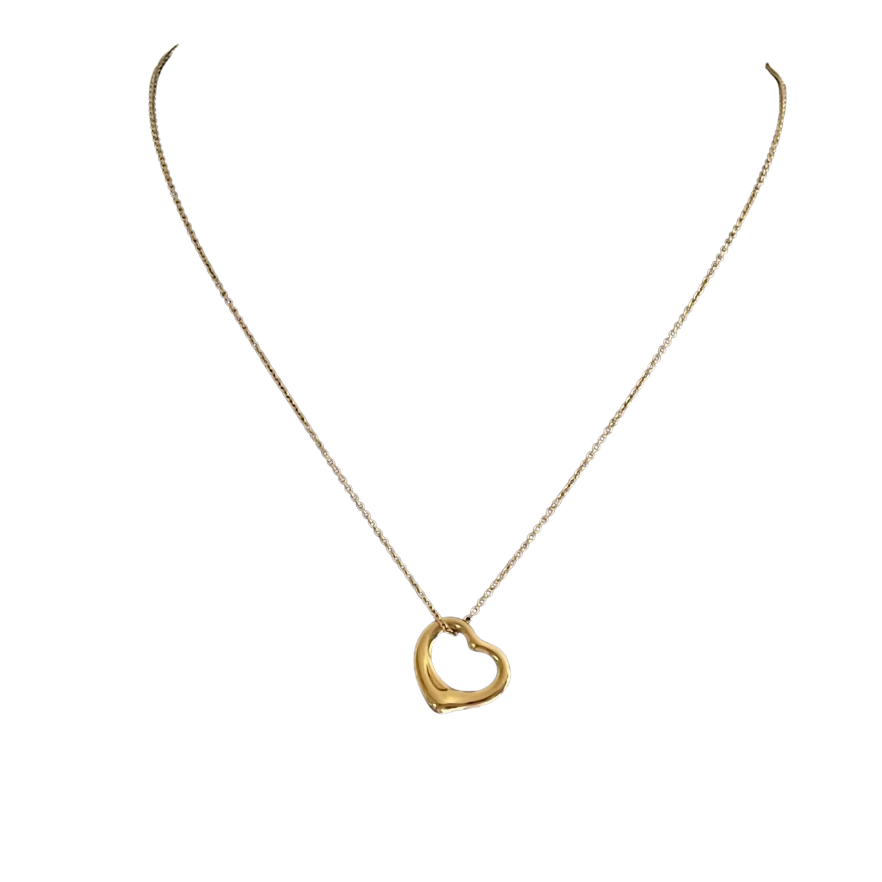 Tiffany & Co. Elsa Peretti 18ct Yellow Gold Open Heart Pendant, 16mm