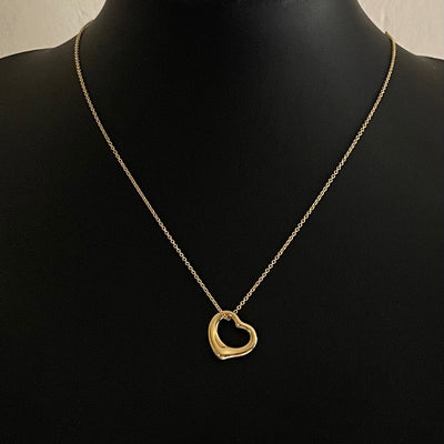 Tiffany & Co. Elsa Peretti 18ct Yellow Gold Open Heart Pendant, 16mm