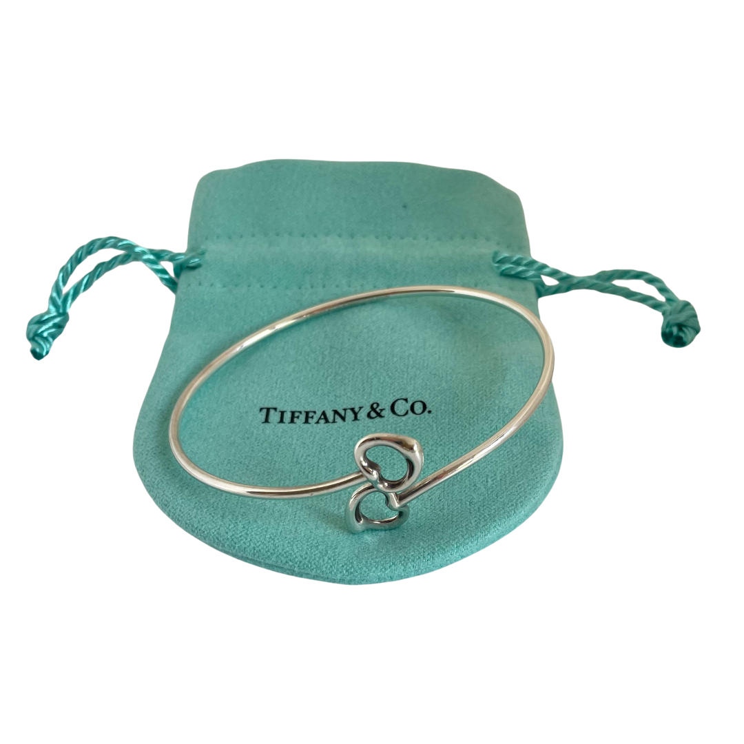 A Tiffany & Co. Elsa Peretti Double Open Heart Vintage Bangle